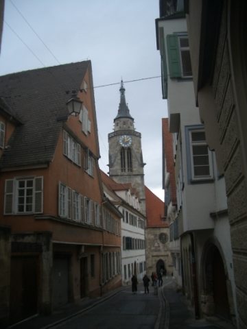 Stiftskirche von der Münzgasse aus gesehen